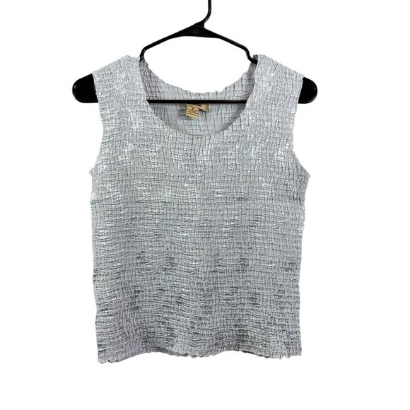 Plisse Tops - Plisse Women's Silver Sleeveless Top